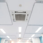 Ceiling air conditioner on the top for office use in the hospital