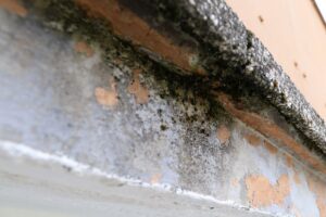 balcony with concrete damage